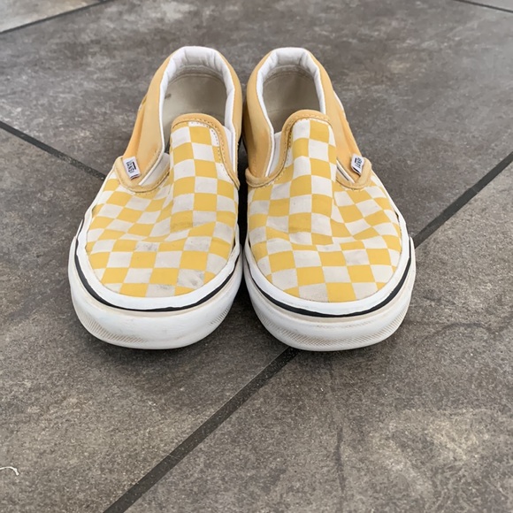 Yellow checkered slip on Vans Womens size 5.0 mens size 3.5 - Picture 3 of 5